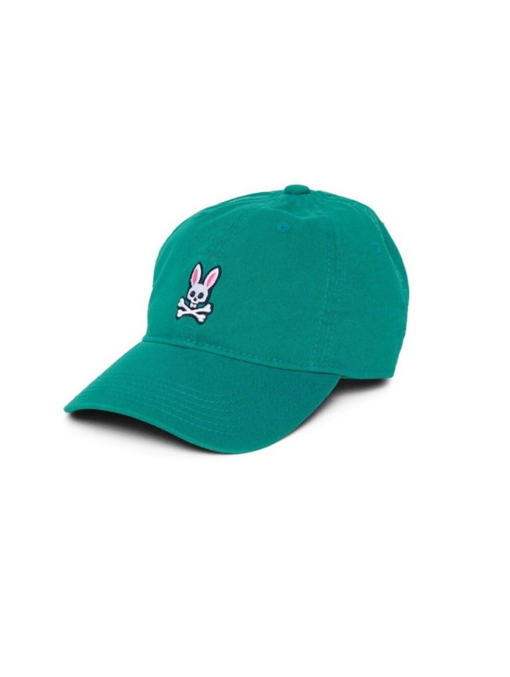 Psycho Bunny Kelly Green Adjustable Baseball Cap with Pink Bunny Logo